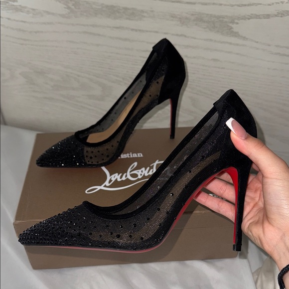 Christian Louboutin Shoes - Christian Louboutin Black Mesh Stilettos